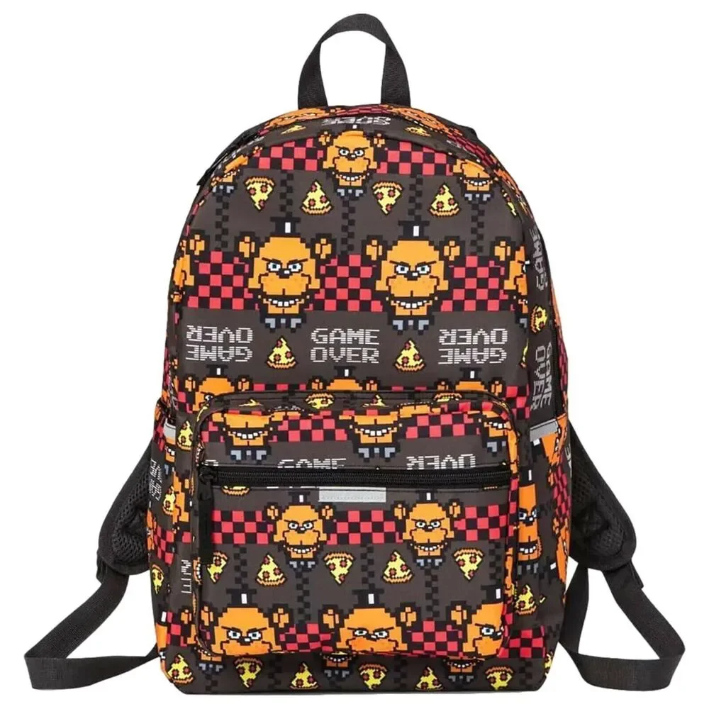 Five Nights at Freddy's 17'' Game Over Comic Print Backpack School Book Bag NWT